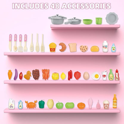 Play Kitchen for Girls and Boys - Realistic Toy Kitchen Set with Lights, Sounds, and Water Circulation for Ages 3-8