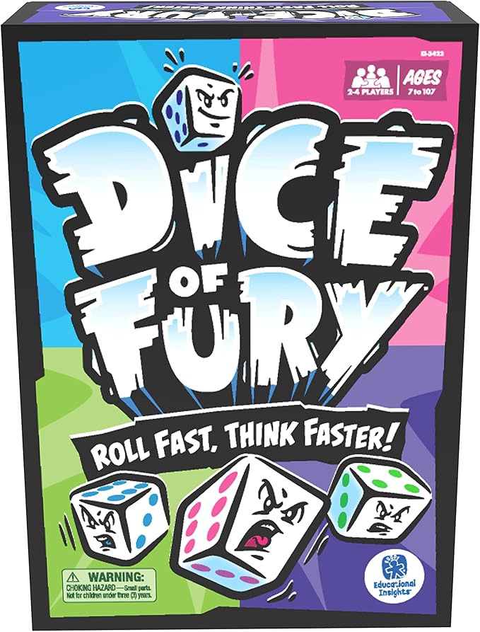Educational Insights Dice of Fury Fast Paced Family Dice Game, Toy Gift for Boys & Girls, Teens & Adults, Ages 7-99