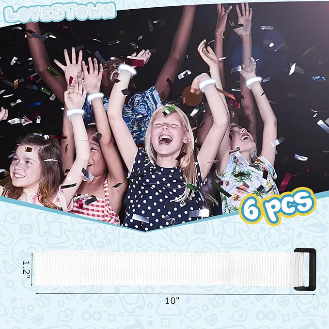 LovesTown 6PCS LED Light Up Bracelets, LED Glow Bracelets Glow in the Dark Wristbands for Concerts Festivals Celebrations Carnivals Raves