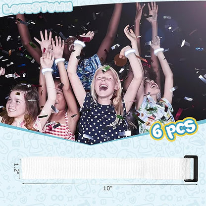 LovesTown 6PCS LED Light Up Bracelets, LED Glow Bracelets Glow in the Dark Wristbands for Concerts Festivals Celebrations Carnivals Raves