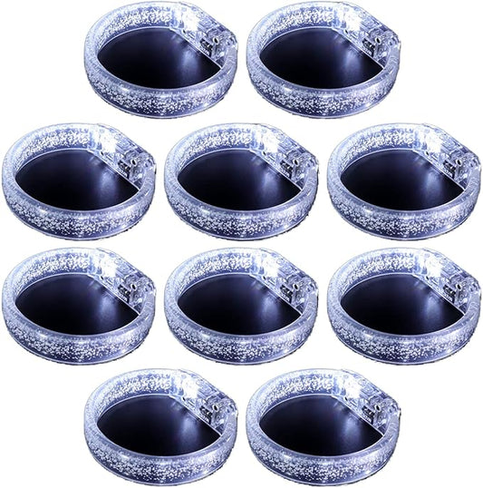 LED Light up Bracelets, White Glow Wristbands Party Favors Toys Supplies for Birthday, Halloween, Carnivals Parties for Kids over 3 Years Old, Clear Case 10 Pack