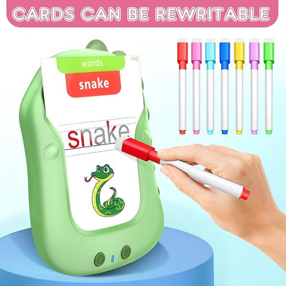Preschool Learning Activities Toddler Toys Reusable Writing Drawing Talking Flash Cards Phonics Education Card Pocket Speech Therapy Toys for Boys and Girls, Xmas/Birthday Gift