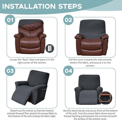 Recliner Chair Cover Lazy Boy Recliner Covers Recliner Covers for Recliner Chair 1 Piece Furniture Protector Prevent wear and pet Hair（Recliner,Dark Grey）