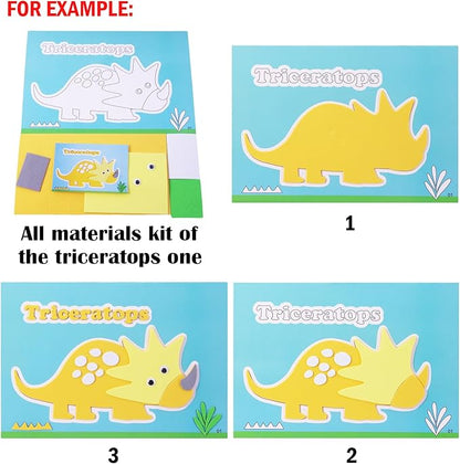 3D EVA Foam Stickers for Toddlers 12PCS Sticky Foam DIY Craft Preschool Art Class Drawing Sticker Puzzle Art Kit for Kids Boys Girls (Dinosaurs)