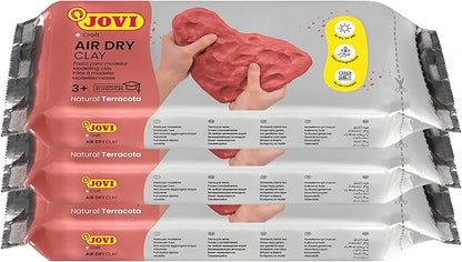 Jovi - Air Dry Modeling Clay, Set of 3 Units, 1.1lb Each, Total of 3.3 lb, No Oven Needed, Terracotta Color, Pottery Clay for Arts and Crafts Projects (P88/3)
