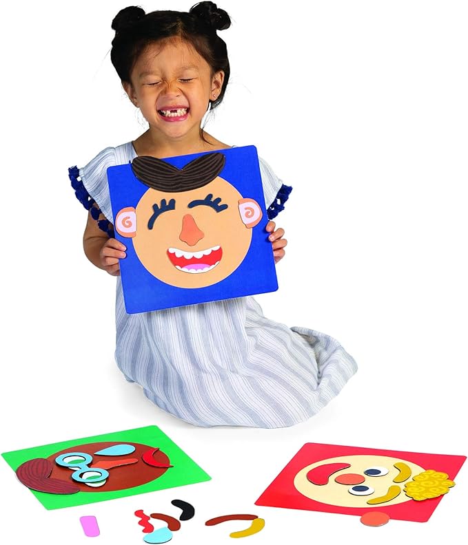 Manhattan Toy Making Faces 34-Piece Bilingual Emotion Toy for Kids 3 Years and Up for English and French Learning