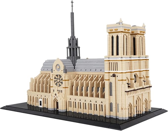 Building Blocks, Architecture Notre Dame de Paris Model Micro Mini Blocks Creative Building Blocks Set, 7380 PCS