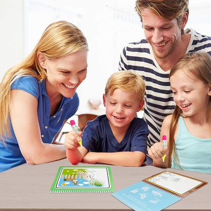 Jenilily Water Coloring Books with Pen Painting Board for Children Drawing Color Toys (Dinosaur & Cartoon Animal & Vehicle)
