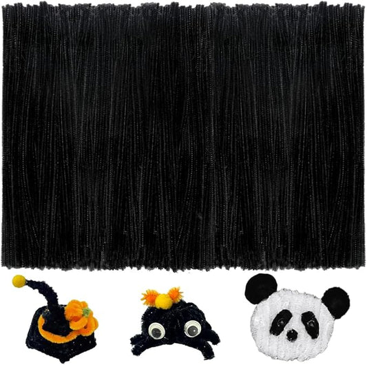 200pcs Pipe Cleaners, Pipe Cleaners for crafts, Craft Supplies Chenille Stems for Art&Craft Christmas DIY projects(12inch*6mm,Black)