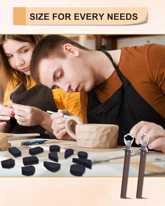 eZAKKA Mug Handle Carving Tool, Pottery Handle Making Tools Set for Pottery Ceramic Mug Handle Molds for Clay, Style 1