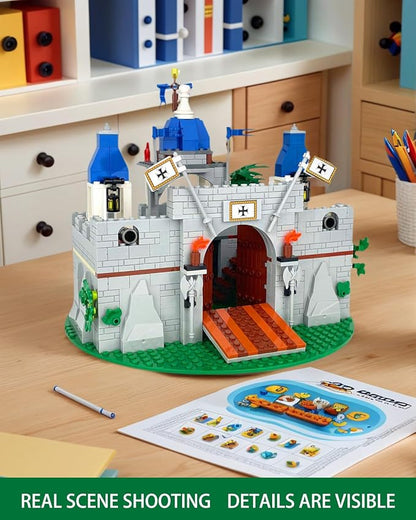 Medieval Knight Castle Building Blocks Set – Comes with 12 Knights Figures , Compatible with Lego Medieval Town Square House Toys , for Adults & Children Ages 6+