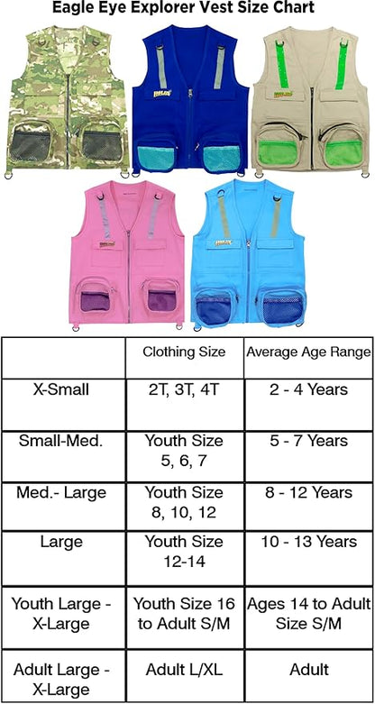 Kids Cargo Vest for Boys and Girls with Reflective Safety Straps