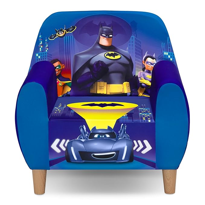 Delta Children Batman Batwheels Foam Chair for Kids, Blue