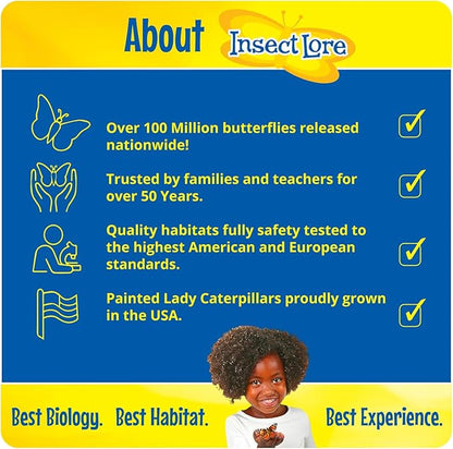 Insect Lore Birthday Butterfly Garden | Butterfly Growing Kit with Live Caterpillars | 5 Live Caterpillars, Reusable Habitat, STEM Butterfly Journal, 10 Inch Birthday Card & More