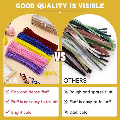 200 Pcs Pipe Cleaners Chenille Stems, Yellow Pipe Cleaners, 11.8inch Long Craft Pipe Cleaner Bulk for Flowers Making, Mother’s Day DIY Art Crafts Decorations Supplies (Yellow)