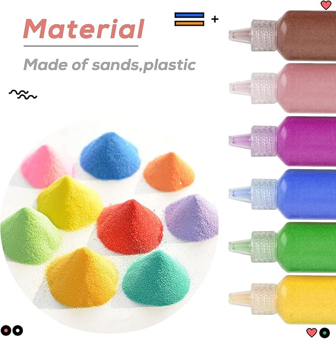 28 PCS Art Sand,DIY Arts and Crafts Kit,Terrarium Sand Play for Wedding Decor,Painting,Children,Decorations,Crafts(1.25oz Bottles)