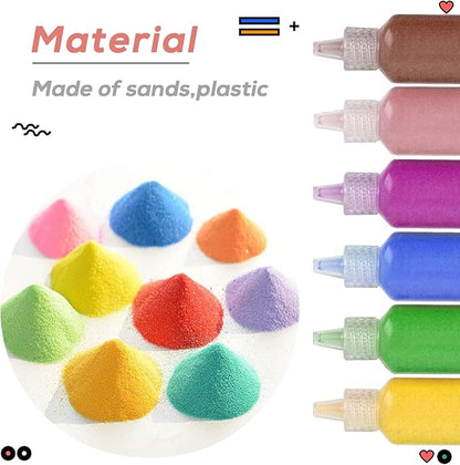 28 PCS Art Sand,DIY Arts and Crafts Kit,Terrarium Sand Play for Wedding Decor,Painting,Children,Decorations,Crafts(1.25oz Bottles)