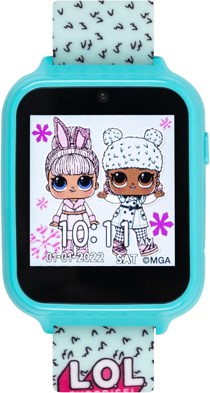 Accutime Kids LOL Surprise Light Blue Educational Touchscreen Smart Watch Toy for Girls, Boys, Toddlers - Selfie Cam, Learning Games, Alarm, Calculator, Pedometer & More (Model: LOL4299AZ)