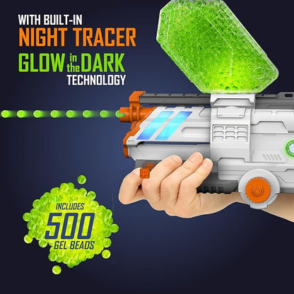 Faction Sentinel Remote-Controlled Turret Gel Blaster (Cloud Enabled, Multiplayer Bluetooth App Play) w/Night Tracer Tech, 500 Glow Rounds, Target Practice Beacon, 10k Blue Rounds, Protective Eyewear