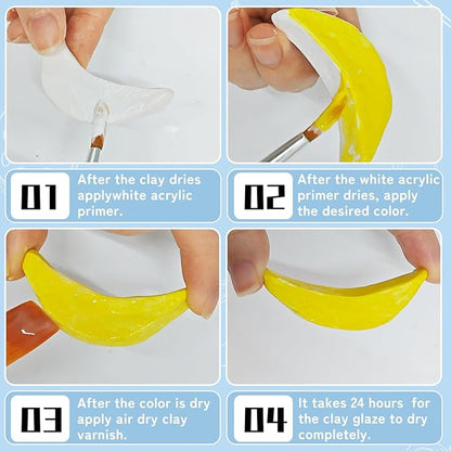 100ml Air Dry Clay Varnish，Air Dry Clay Sealant for Airdry Clay，Air Dry Clay Glaze Can Not Only Used to Prevent Clay Cracking, Scratches, and Wear,It Can Also Having a Matte Glaze Effect (Matte)