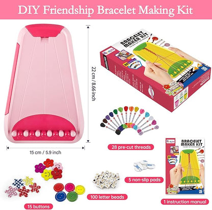 Rdfmy Friendship Bracelet Making Kit for Girls, Arts and Crafts Bracelets String Maker Kit for Kids Ages 8-12 Christmas Birthday Gifts