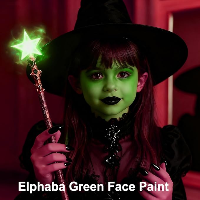 MEICOLY Light Green Face Body Paint(2.37Oz),St Patrick's Day Accessories, Lime Green Face Paint for Halloween SFX Witch Elphaba Makeup,Camouflage Hunting Hulk Gamora, Christmas Stockings Stuffer