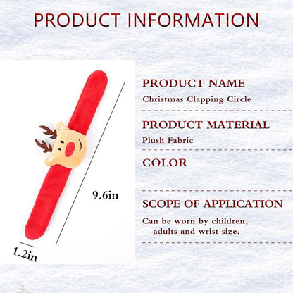 Christmas Decorations Christmas Slap Bracelets for Kids Bulk Wristbands Christmas Decor Christmas Bracelets with Christmas Santa Deer Christmas Tree Hat Slap Gifts