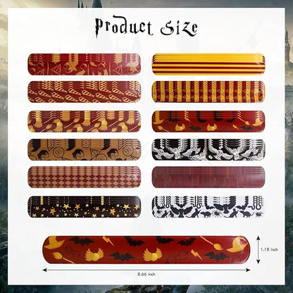 48Pcs Kids Slap Bracelets,Slap Wristbands Snap Bracelets Wizards and Magic Style Theme,for kids Party Favors Classroom Prizes Birthday Gifts