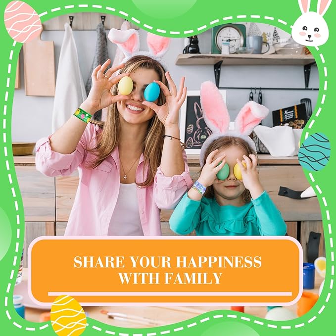 48 Pieces Easter Slap Bracelets Bulk Party Favors for Kids - 12 Designs Spring and Easter Themed Snap Bands, Classroom Exchanges, Goodie Bag Fillers Stuffers, Wrist Decorations Gifts Prizes Supplies