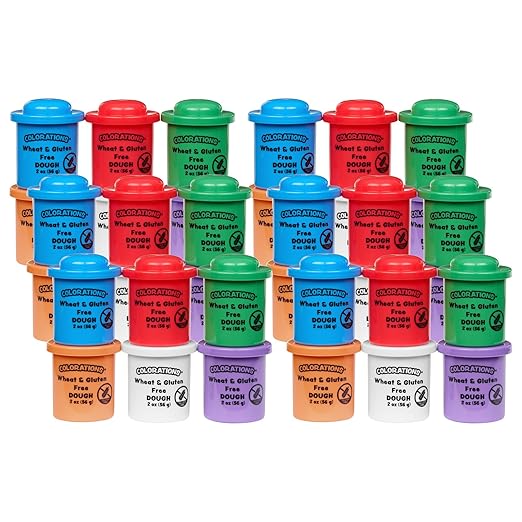 Colorations 36 Wheat & Gluten Free Glitter Dough - 6 Colors (2 oz Each)