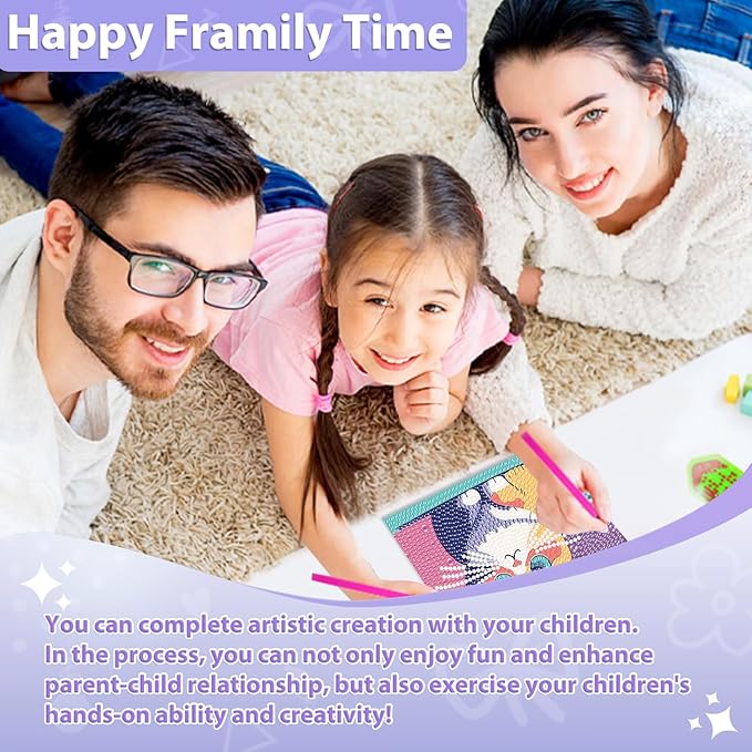 hkejoi Cat Diamond Painting Kits with Frame, Cat Diamond Art Kits, Cat Gem Art Kit, Crystal Art for Gift Home Wall Decor 7x7 Inch