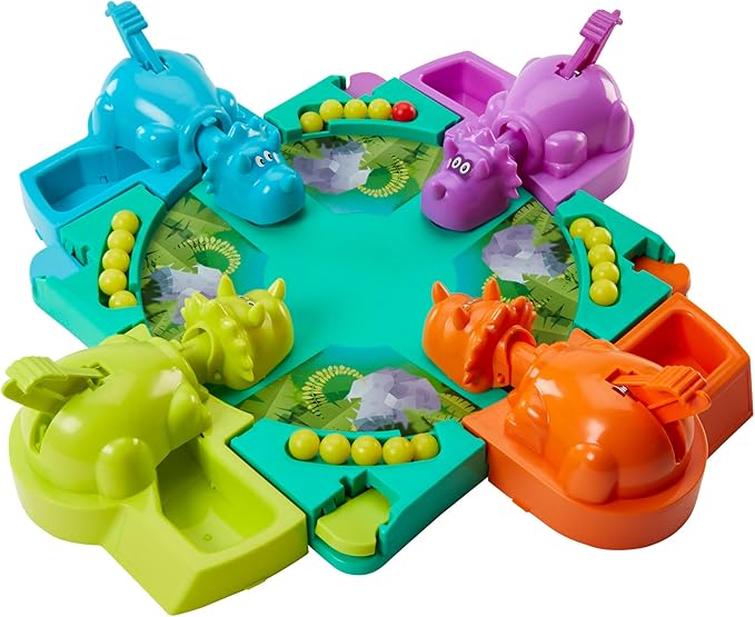Hasbro Gaming Hungry Hungry Hippos Dino Edition Board Game, Pre-School Game for Ages 4 and Up; for 2 to 4 Players (Amazon Exclusive)
