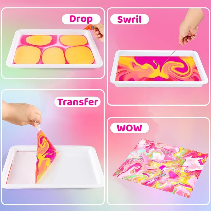 Water Marbling Paint for Kids, Easter Basket Stuffers,Birthday Gifts for Kids 3+ Years Old,Arts and Crafts for Girls Boys Ages 8-12 6-8 3-5,STEM Science Toys