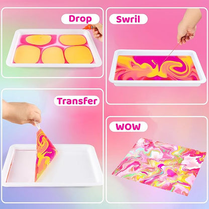 Water Marbling Paint for Kids, Easter Basket Stuffers,Birthday Gifts for Kids 3+ Years Old,Arts and Crafts for Girls Boys Ages 8-12 6-8 3-5,STEM Science Toys
