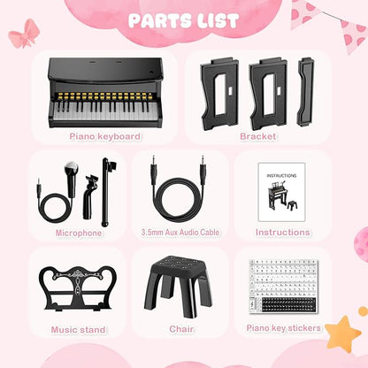 Toy Pianos for Kids Ages 3-7 - with Piano Keyboard Stickers for Toddler Piano Learning Beginners 37 Keys 4 5 6 Years Old Girls and Boys Birthday Gift