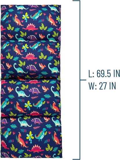 Wildkin Kids Floor Lounger: Ideal for Boys and Girls, Travel-Friendly, Perfect for Sleepovers - Pillow Lounger for Kids, Requires Standard Size Pillows Not Include (Darling Dinosaurs)