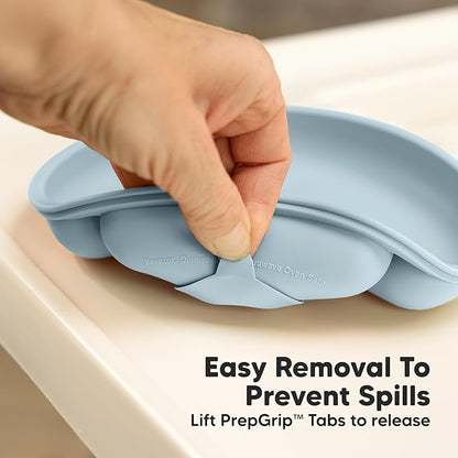 KeaBabies Suction Plates for Baby, Toddler - 3-Pack 100% Silicone Toddler Plates, Divided Baby Plates with Suction, Silicone Plates for Baby, Kids, BPA-Free, Microwave, Dishwasher Safe (Alps)