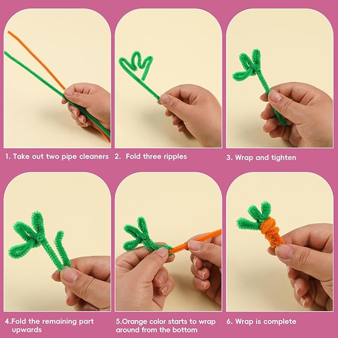 200 Pcs Pipe Cleaners Chenille Stems, Pink Pipe Cleaners, 11.8inch Long Craft Pipe Cleaner Bulk for Flowers Making, Mother’s Day DIY Art Crafts Decorations Supplies (Pink)