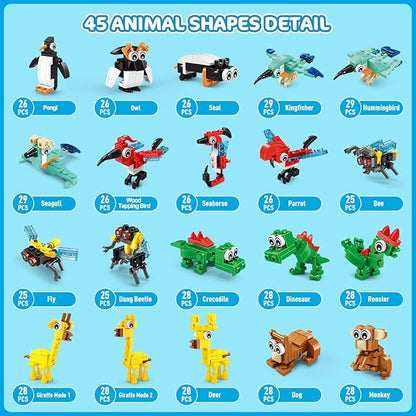 30 Packs Animal Party Favors for Kids, 810 PCS Mini Animal Building Block Toy Set for Goodie Bag Fillers Classroom Prizes Birthday Children's Day Christmas for Boys Girls Student Ages 6+