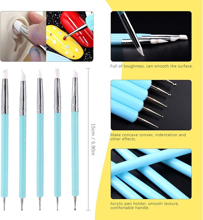 Swpeet 89Pcs Modeling Clay Sculpting Tools Kits, Ball Stylus Tool, Dotting Pottery Tools, Polymer Clay Cutters,Cutters Mold Cutter Punch Tools for Making Modeling Clay Cake Fondant Decoration