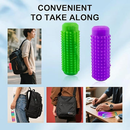 2PCS 5 in 1 Little Ouchies Fidget Toys Adults, Pain Stim Fidgets with Button Clicks Spinners,Sensory Toys for Anxiety Stress Reduction,Portable Stress Relief Spiky Fidget Keychain