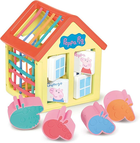 Toomies Peppa Pig’s Sensory House Activity Cube - Shape Sorter Sensory Bin with Color Matching - Peppa Pig Montessori Toys - Toddler Sensory Toys - Toddler Toys Ages 18 Months and Up