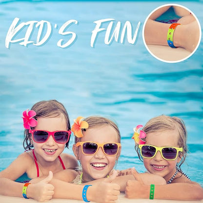 Aoriher 20 Pieces Silicone Charm Bracelets Kids Valentine's Day Silicone Wristband Gift Adjustable Rubber Bracelet with Holes for Shoe Charm First Day of School Party Favors(Rainbow)