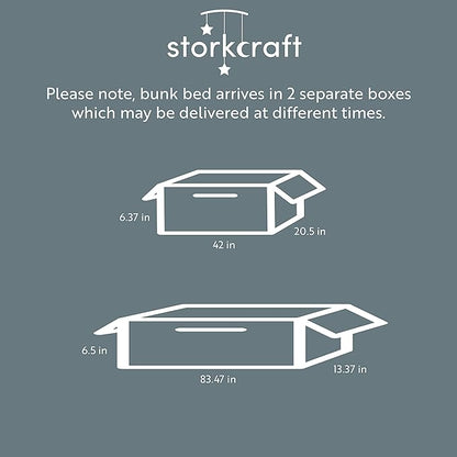 Storkcraft Caribou Bunk Bed Twin Over Twin Bunk Bed (Olive and Natural) - GREENGUARD Gold Certified, Twin Bunk Beds for Kids, Converts to 2 Individual Twin Beds (Mattress not Included)
