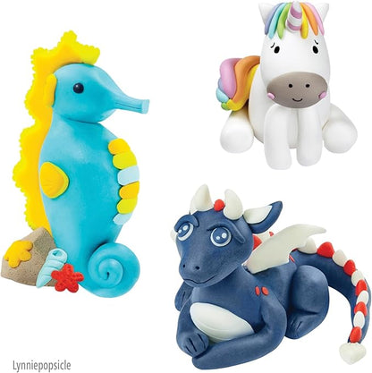 STAEDTLER FIMO Soft Polymer Clay Set: Magical Creatures, 12 Half Blocks, Sculpting Tool and Marker - Oven Bake Modeling Clay, Non-Toxic, Arts and Crafts for Beginners