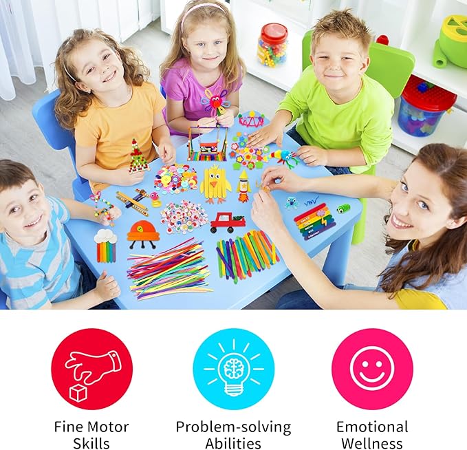 Itopstar Arts and Crafts Supplies Kit Craft Set for Kids-Art Supplies Kids Art Supplies Great for Preschool, Homeschool and Kindergarten DIY Crafting Projects-1500pcs+