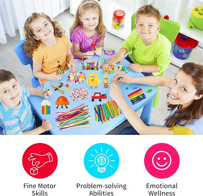 Itopstar Arts and Crafts Supplies Kit Craft Set for Kids-Art Supplies Kids Art Supplies Great for Preschool, Homeschool and Kindergarten DIY Crafting Projects-1500pcs+