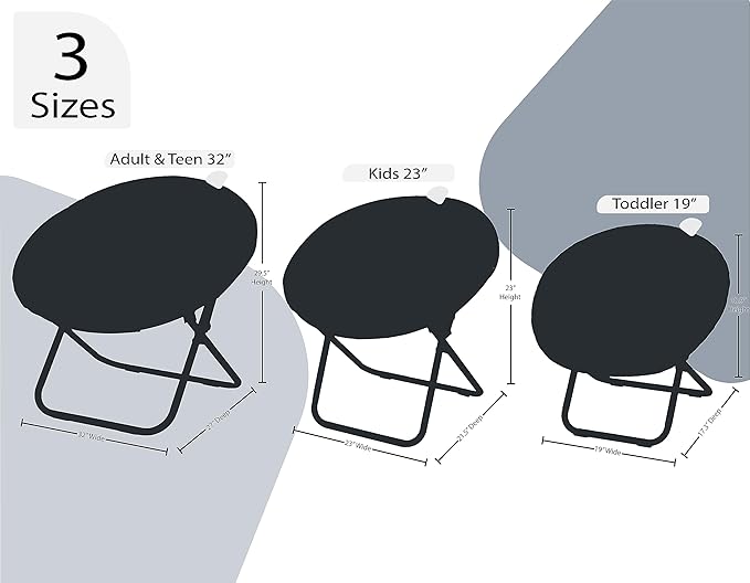 Idea Nuova Batman Folding Lounge and Gaming Saucer Chair, Polyester, 29" H x 32" W x 22" D, 16"D x 19"H, 14" from floor