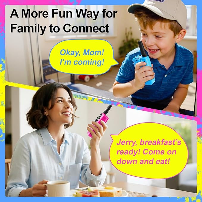Walkie Talkies for Kids Games Outdoor Toys for 3-12 Year Old Boys Girls, 3 Miles Range Walkie Talkie as Easter Basket Stuffers, 4 Year Old Girl Birthday Gifts for 3 4 5 6 7 8 9 Year Old Boy Girl Gift