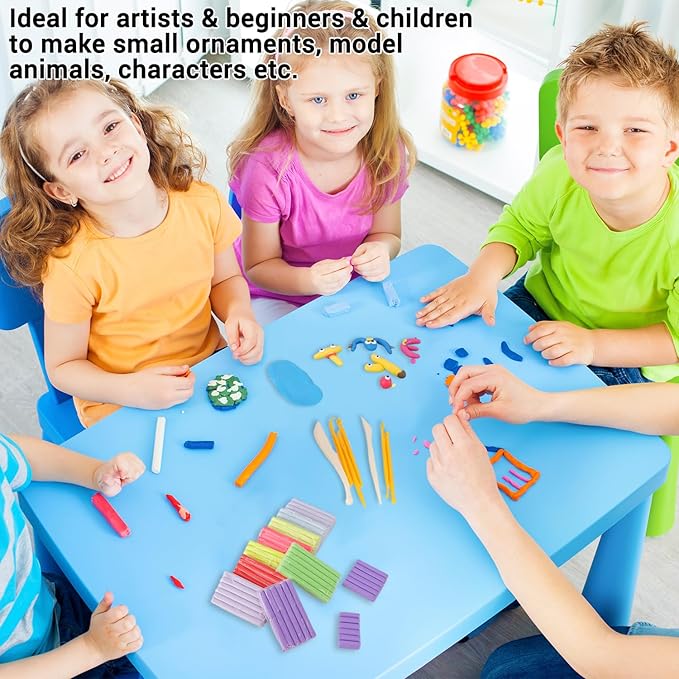 Polymer Clay, 116 Colors Oven Bake Modeling Clay Starter Kits for Kids, Creative Polymer Clay Kit with Sculpting Tools and Jewelry Accessories, Non-Toxic, Ideal DIY Gifts for Adults and Teens